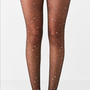Out From Under Silver Stars Sheer Tight (black)